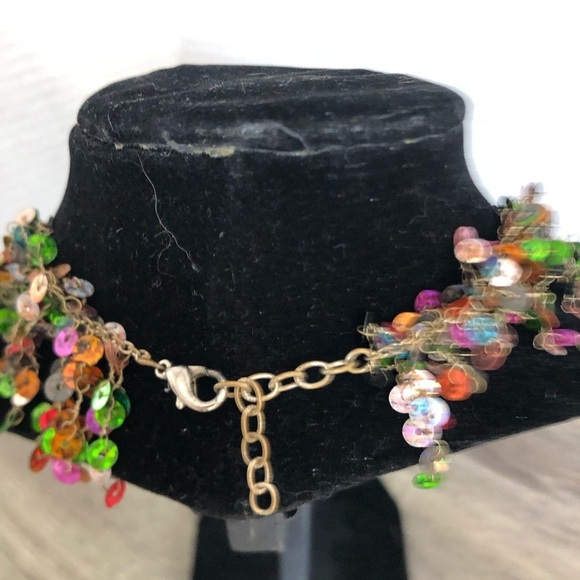 Vtg Multicolour Sequin Necklace - Picture 6 of 12